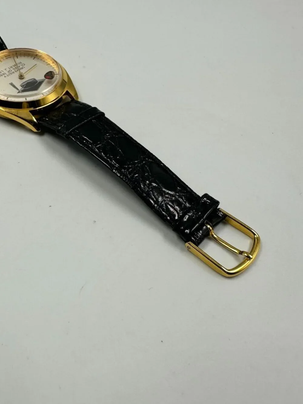 Vintage Manual Wind Watch University Class 1992 Robert J Lee Rotating Ring Works
